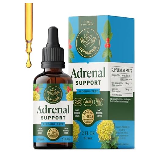 HERBAMAMA Adrenal Support Liquid Extract - Adrenal Health, Stress Relief, Cortisol Manager, Sleep & Mood Enhancer Drops - Adrenal Fatigue Supplements W/Organic Ashwagandha & Rhodiola Rosea - 2 Fl. Oz