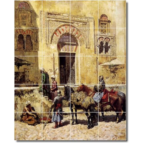 Ceramic Tile Mural-Edwin Weeks City Bathroom Tile Mural 3. 24"