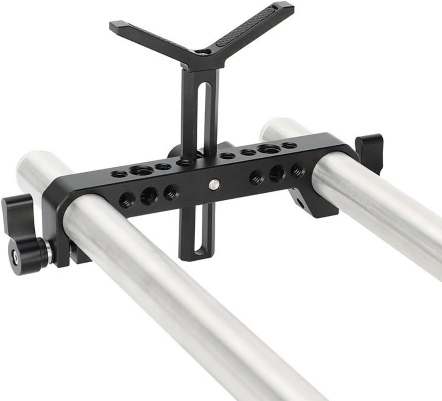 Camera 19mm Y Shaped Lens Bracket Holder Height Adjustable for DSLR Sholuder Mount 19mm Systems