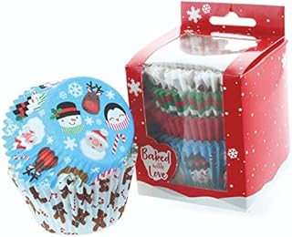 Baked with Love Christmas Friends Baking Cases, Cupcake Cases, Baking Cups - Pack of 100