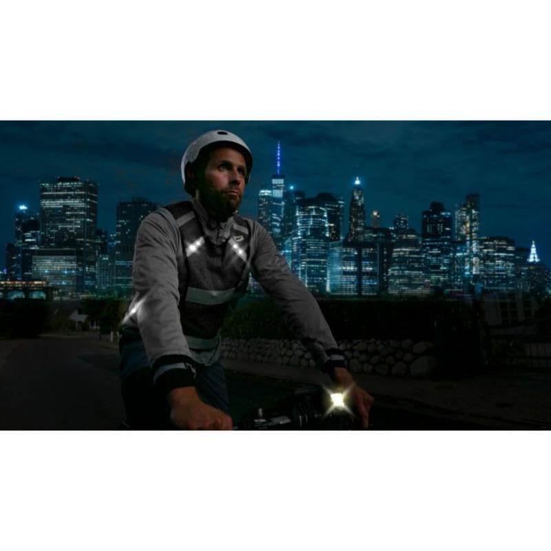 Gilet de sécurité Haut de Gamme pour Adulte avec LED avec Batterie Rechargeable I Jogger I Reiter I Taille S I M I L I XL I XXL I Noir ou Jaune, Adulte (Unisexe), Noir, L