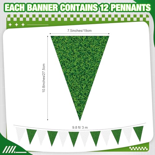 Image of Jetec 5 Pcs 49 ft Golf Party Decorations Pennant Banner Theme Triangle Flags Garland Bunting Banner for Fans Outdoor Indoor Home Sport Birthday Party Decorations Supplies