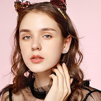 JeweBella 24 Paar kleine oorstekers voor dames, chirurgisch staal, schattig CZ hart bloem vlinder parel bal, platte achterkant, set met oorstekers meerkleurig, hypoallergeen oorbellen voor meisjes