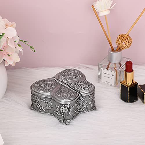 Hipiwe HPWSN00693 Vintage Metal Jewelry Box Butterfly Shape Trinket Box Decorative Metal Box Small Jewelry Storage Box thumb #1
