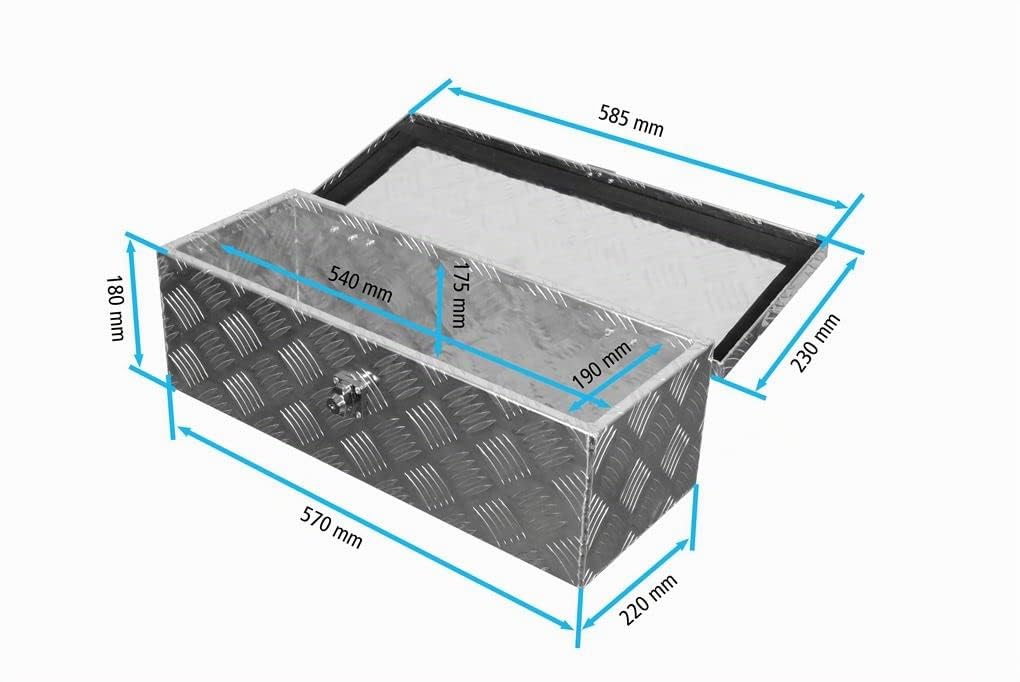 Truckbox D024 Deichselbox, Werkzeugbox, Alu Riffelblech, Alubox, Staukasten, Anhängerkiste - ca. 22 Liter