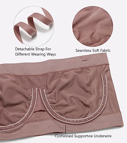 Image of HACI Women's Non Padded Strapless Bra Underwire Bandeau Seamless Multiway Supportive Tube Top