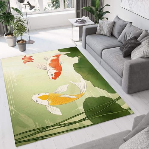 Tapis lavable en machine 120x180 vert antidérapant salon