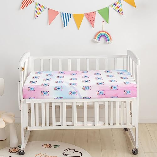 Image of Crib Bedding Set,3pcs Nursery Crib Bedding with Comforter Crib Sheet & Crib Skirt,Watercolor Butterfly Flowers Printed Nursery Bedding for Baby Boys and Girls(Butterfly)