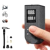 Mini Electric Bike Pump - 100 PSI Portable Tire Pump, Smart Auto-Stop, ±1 PSI Accuracy, 140g, Bicycle Pump with Presta & Schrader Valves for Road & Mountain Bikes, Motorcycle, Sports Balls
