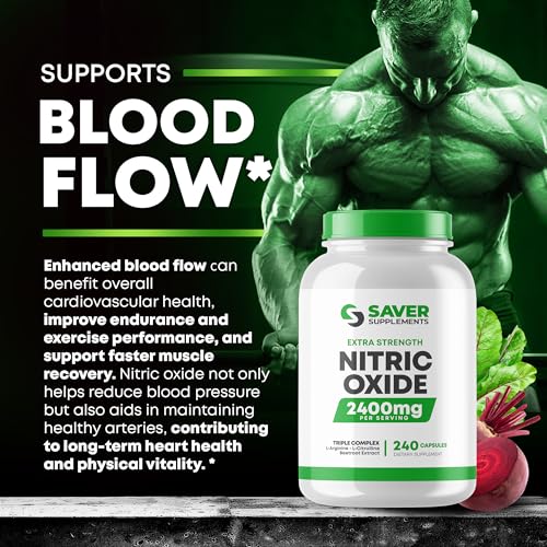 Image of Nitric Oxide Supplement 2400mg with L-Arginine, L-Citrulline and Beet Root Extract, 240 Capsules