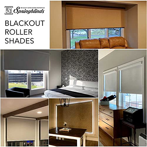Springblinds 100% Blackout Roller Shade Slow Rise Spring Cordless Ez-Rise System Child Safety Polyester Blind Custom Aluminum Valance Shades Made In Usa #TOP3