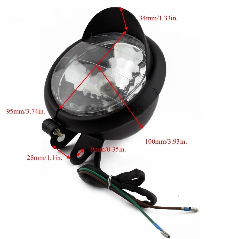 Moto Phare Moto Feux Phare De Moto Universel Chromé/Noir ABS Phare Antibrouillard Éclairage De Pièces De Rechange 12V(1 Piece Chrome)
