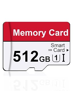Scheda di Memoria da 512 GB con Adattatore, Scheda SD 512GB Grande Capacità Alta Velocità UHS-I C10 A1 Memory TF Card for Tablet/Mobile Phone/Camera/Car Audio/Game Console (Red&White) - Amazon product rated Grade B