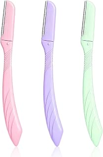 DAFNE 3 Pcs Cuchillas Cejas, Eyebrow Razor,Cuchilla Facial Mujer,Cejas de Seguridad Facial Removedor de Vello Afeitadora, con Cubierta de Precisión, Herramienta Exfoliante para Mujeres y Hombres