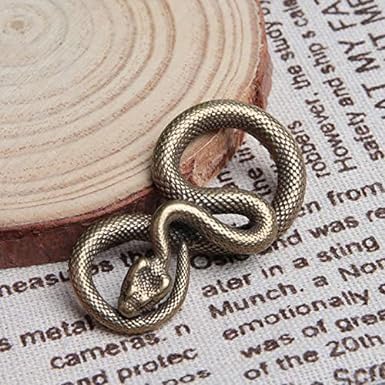 Set de 2 Figuras de Serpiente en Bronce Vintage miniatura 5