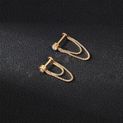 AoedeJ 2 Pairs Stud Earrings for Cartilage - Threadless Flat Back Earrings for Women 6