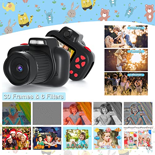 Cimelr Kids Camera, Digital Camera For Kids 6-12 Year Old Boys/Girls, 2.4 Inch Ips Screen Toddler Camera, Christmas Birthday Gifts For Kids, Video Camcorder With Fill Light, 32Gb Sd Card (Black) #TOP4