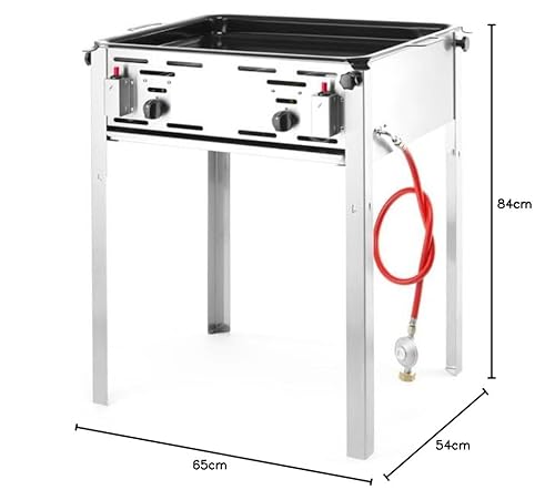HENDI Grill-Master maxi, Elektronisches Zündgerät, nur für Verwendung im Aussenbereich, für Gasflaschengas (Propan/Butan), 11,6kW(Hs), 650x540x(H)840mm, Edelstahl 18/0