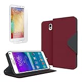 Cellto Samsung Galaxy Note 4 Premium Wallet Case [Dual Magnetic Flap] Diary Cover /w ID Pocket ( Wine ) + Life Time Warranty