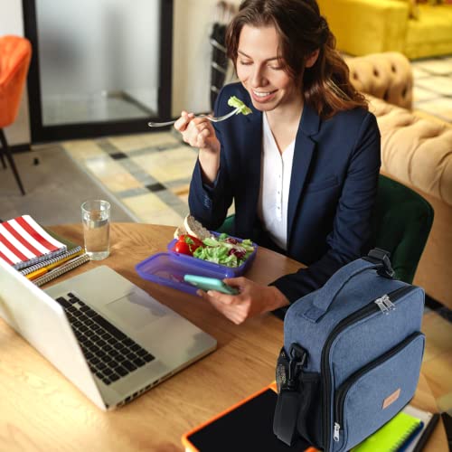 Zpp Lunch Box For Men, Water Insulated Lunch Bag, Women, Adults Small Lunch Bag, Reusable Lunch Box Portable Lunchbox Tote Bag With Adjustable Shoulder Strap For Office Work, Blue #TOP7