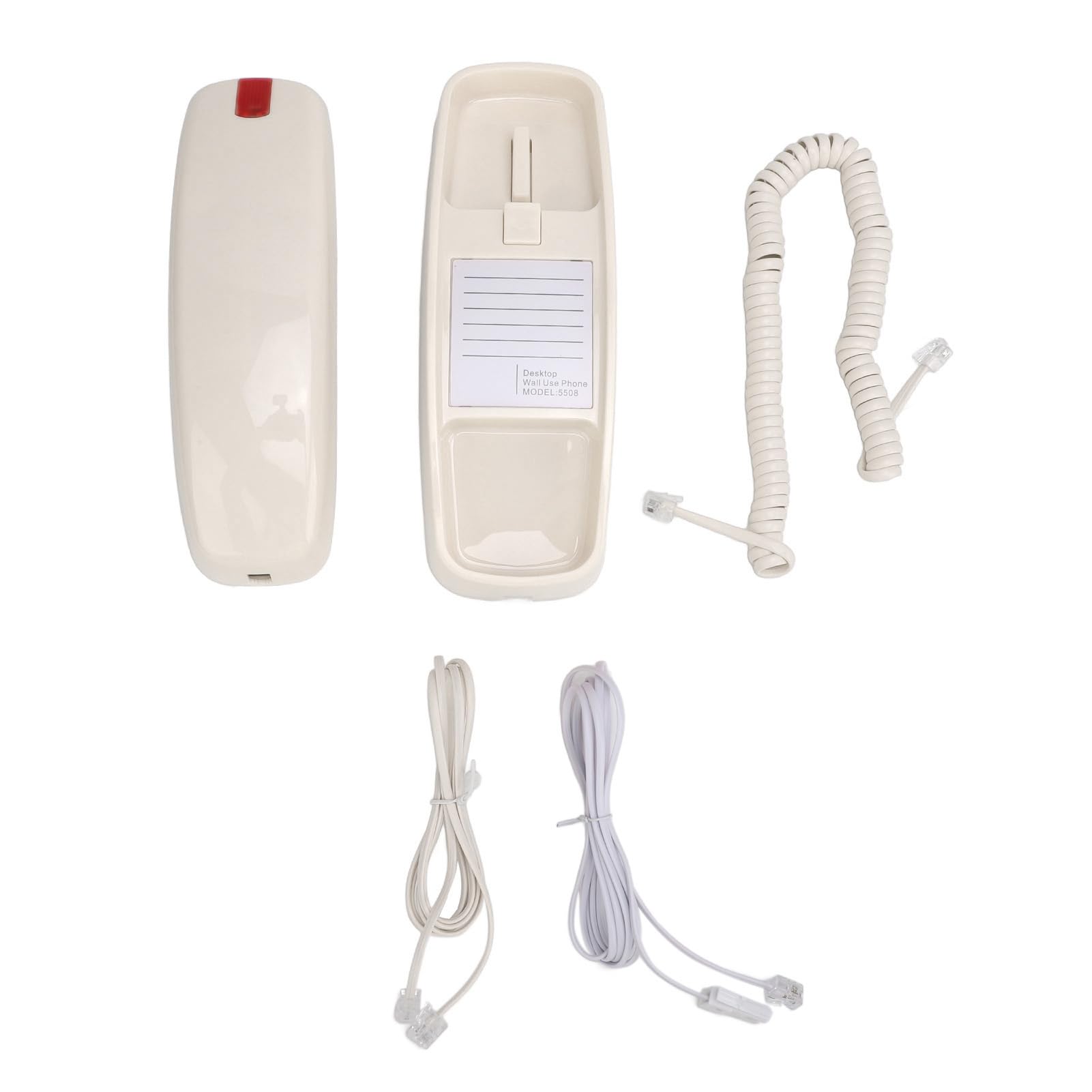 Teléfono fijo para el hogar, teléfonos de pared retro para teléfonos fijos, con cable, montaje en pared, botones grandes, control de volumen, teléfono fijo de estilo antiguo para (beige)