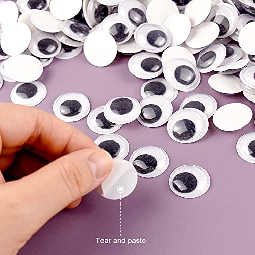 300 Pieces 20Mm Wiggle Eyes Self Adhesive Black White Sticker Eyes For Diy Crafts Decoration #TOP3