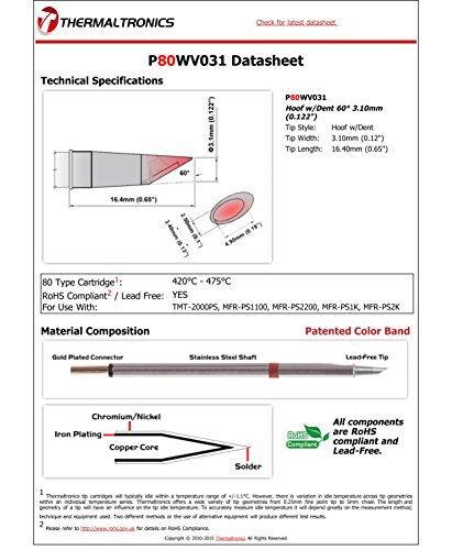 Image of Thermaltronics P80WV031 Hoof w /Dent 60deg 3.10mm (0.122in)