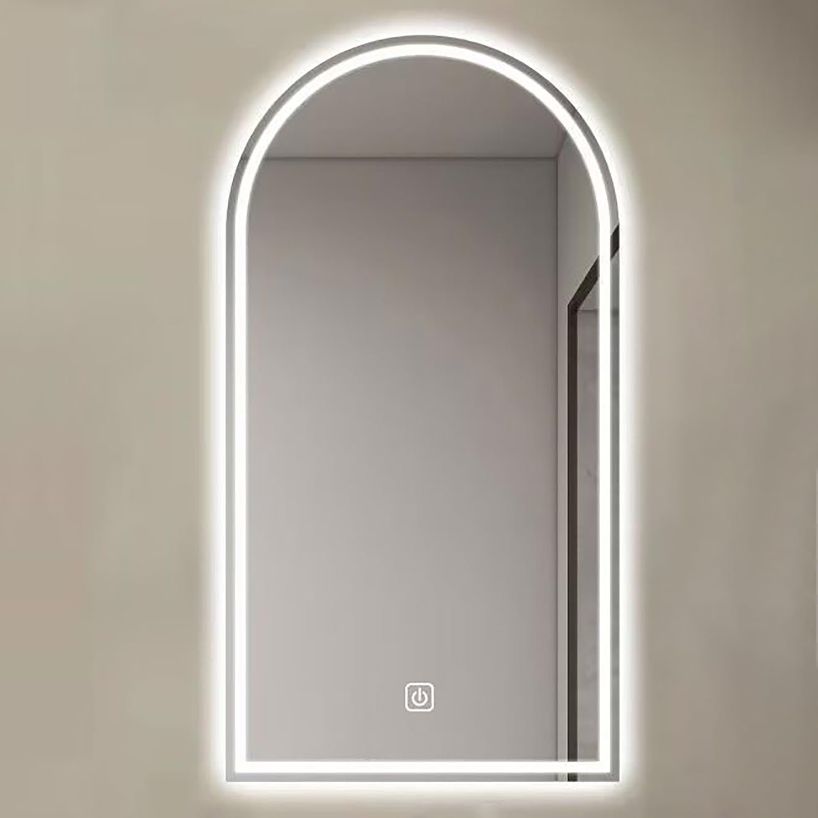 WQZzjm LED Bathroom Mirror 40x70 cm, AntiFog, Touch Dimmer, 3 Color Lighting, Wall Makeup Mirror, Arched Design, Modern Vanity Mirror for Beauty and Grooming (3 Colors 40x70cm)