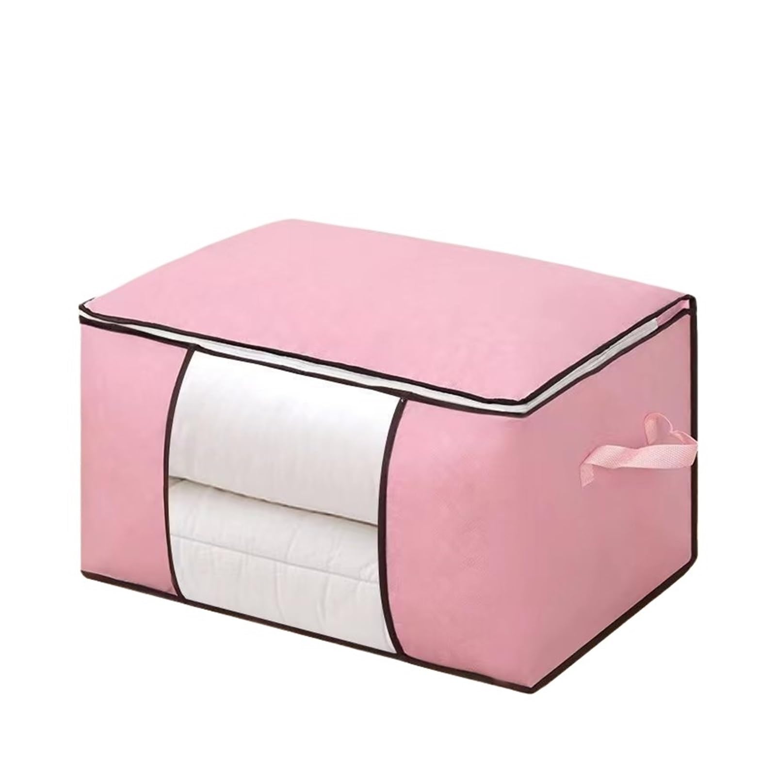 DSFIHJO 3PCS Clothes Storage Bins Foldable Closet Organizer Storage Containers With Handles Thick Fabric For Clothing Blanket(Pink)
