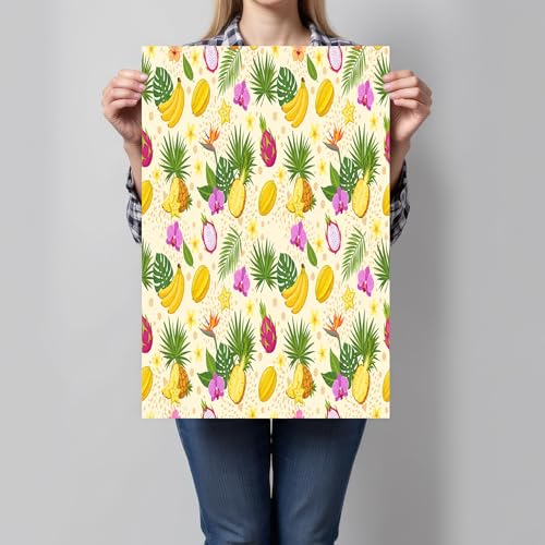 Impression Sur Toile Bananes Ananas Design Dessin Animé Jaune