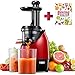 Produktbild Entsafter Slow Juicer, TIBEK Entsafter Gemüse und Obst Profi, Ruhiger Motor mit Umkehrfunktion, 2 Saftbehälter und Rezepte für Gemüse und Früchte, Reinigungsbürste200 W/Rot