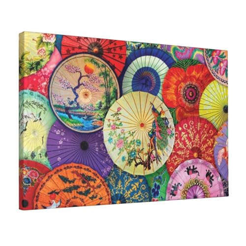 Toile murale moderne motif parapluies OrcoW WTD, une oeuvre soignée pour embellir votre intérieur