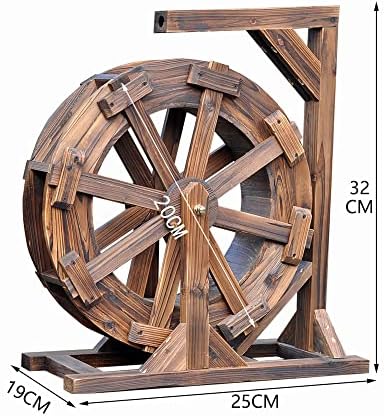 Wooden Water Fountain Wheel for Garden & Patio - Decorative Farmhouse Waterfall for Pond & Pool, Feng Shui Outdoor Decor, Rustic Yard Ornaments, Tranquil Outdoor Fountain