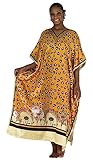 Up2date Fashion Satin Caftan in Bright Animal Print, One Size Kaftan, Syle DGP-03