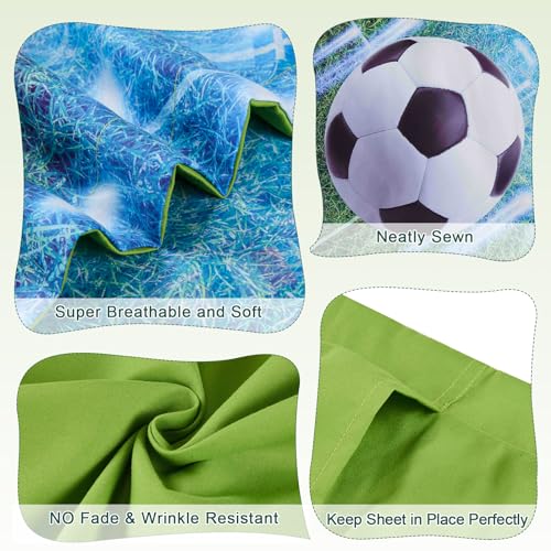 Image of Soccer Bedding Set Full Size, 5 Pieces Soccer Full Comforter Set for Boys