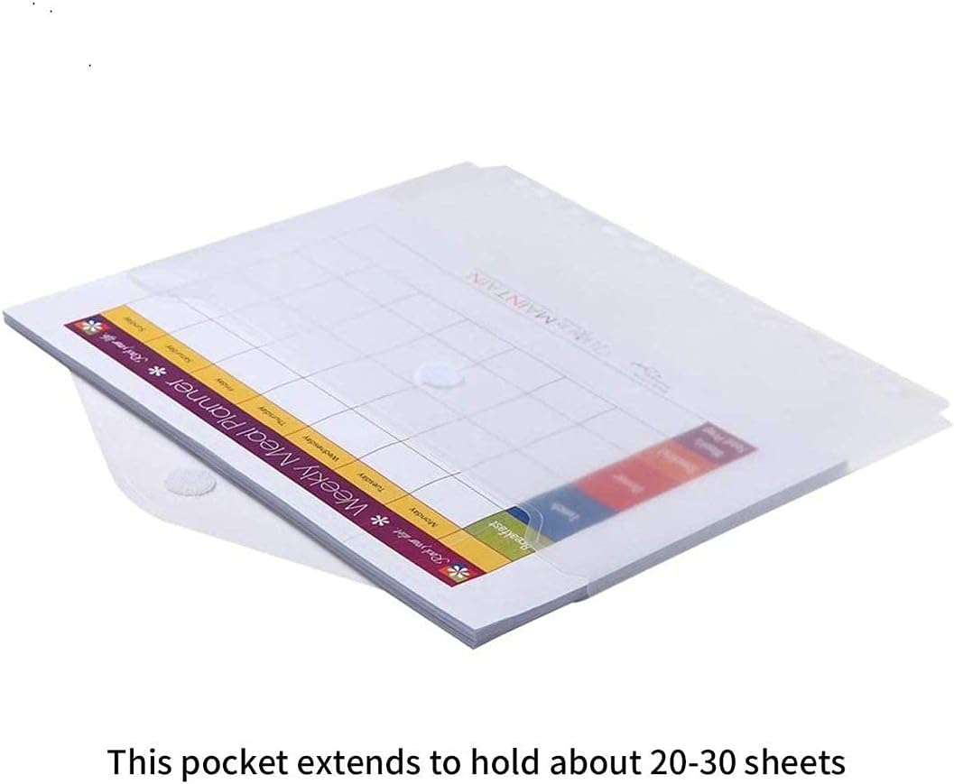 18 Packs Clear Plastic Binder Envelopes with Closure, 11 Holes Binder Pockets Poly Envelopes Letter Size