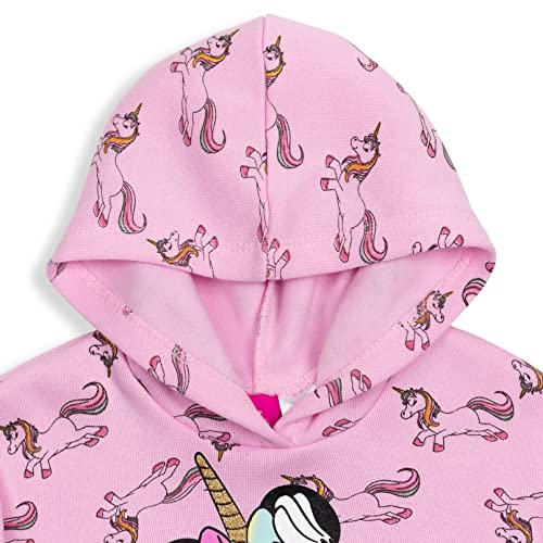 Disney Minnie Mouse Toddler Girls Fleece Pullover Hoodie & Jogger Pants Set Pink 5T #TOP4