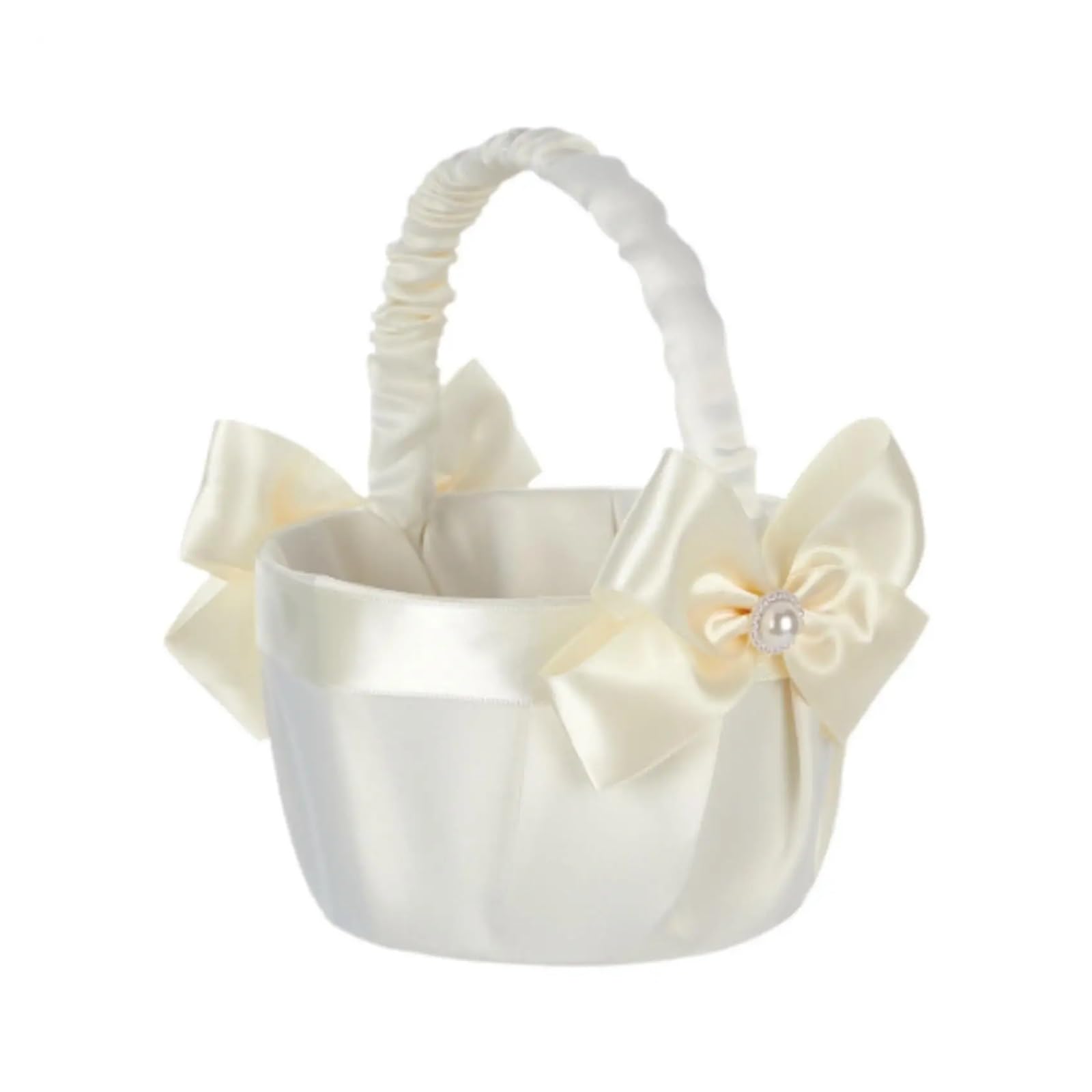 Hamper Basket Bowknot Flower Girl Basket Flower Basket Decor Elegant Candy Container For Wedding Engagement Bridesmaid Bride Shower Banquet