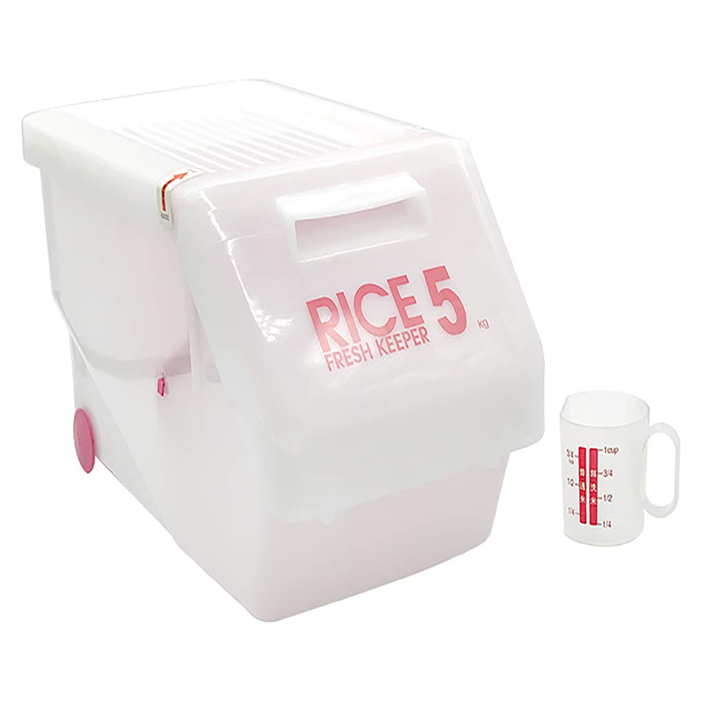 Contenitori Alimenti Ermetici, Contenitore Cereali Durevole, Contenitore in Plastica Trasparente Antiumidità E Resistente agli Insetti, Dimensioni: 33 * 19,5 * 22 Cm (5 L),Rosa