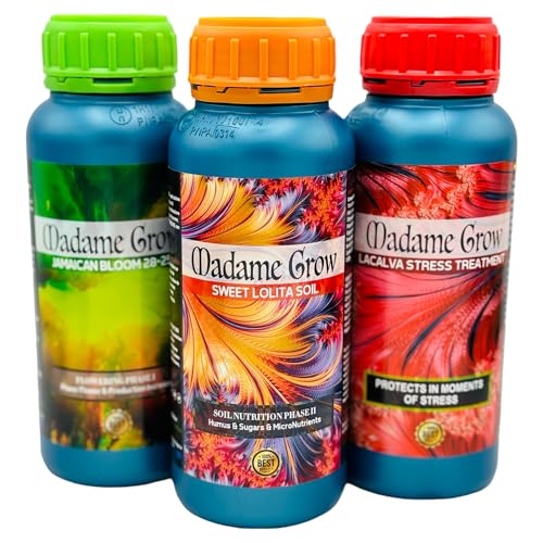 MADAME GROW – Fertilizante orgánico de floración y nutricional – KIT SNOOP – (3 x 500 ml)