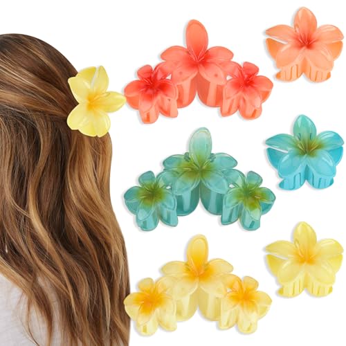 Accesorios para el cabello Hawai de flores, el regalo ideal de 6 pinzas para mujer y niña