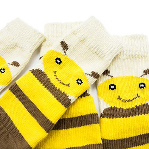 Roupas para cachorros-4 peças adoráveis ??meias listradas amarelas meias de algodão antiderrapante p