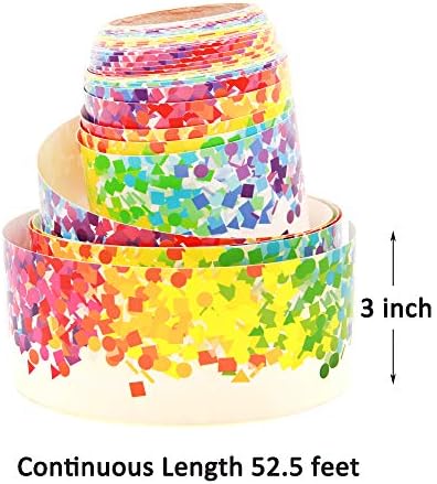 Youngever 16M Bulletin Board Borders Confetti Border for Classroom Decoration