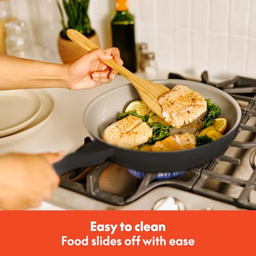 Image of bella 7 Piece Cookware Set with EverGood Ceramic Nonstick Coating, Dishwasher Safe Oven Safe, All Stovetops Compatible, Glass Lids with Silicone Rims, Cool Touch Handles, Black