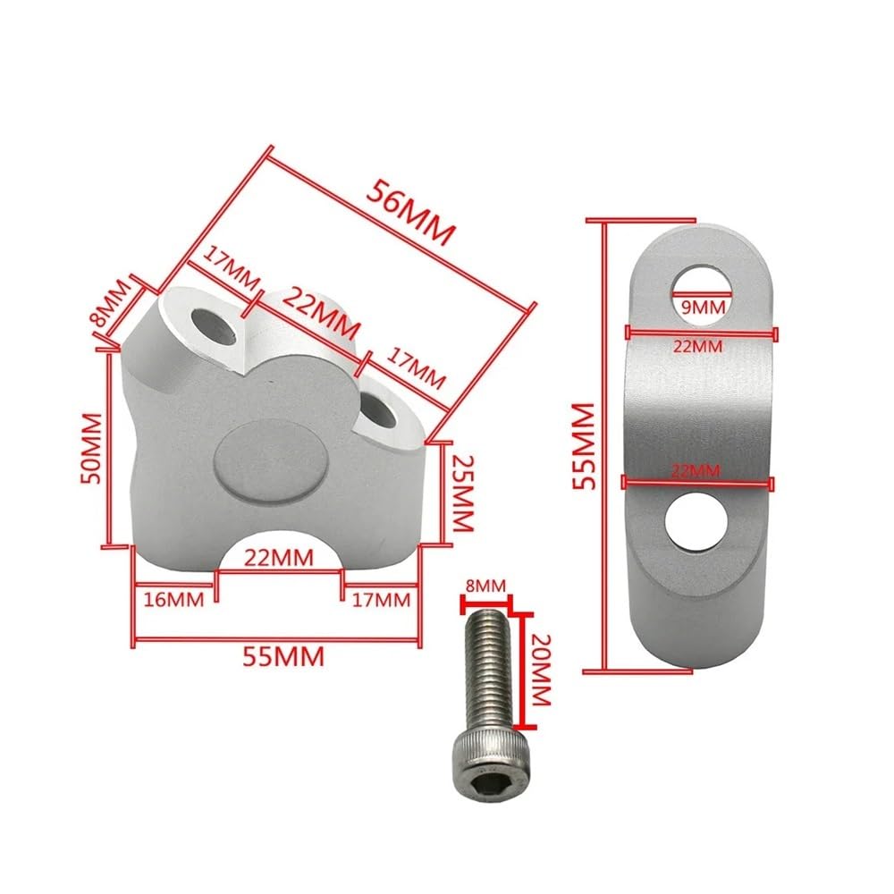 Pontet Guidon Moto Les Rehausseurs De Guidon De Moto, 7/8 Pouces, 22mm, Adaptés À pour pour V-Strom 250 650 Gladius SV650 pour Bandit DL650 DL1000