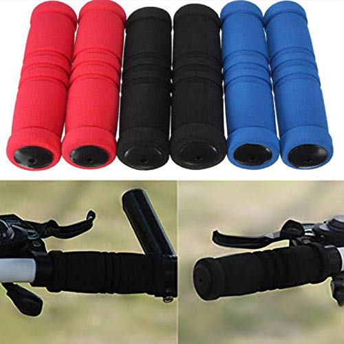 Veiren 3 Pairs Bike Handlebar Grips Cover Non-Slip Foam Sponge Comfort Bicycle Handle Grip For Racing Bicycle Mountain Bike Foldable Bicycle Motorcycle With 3 Pack Bike Bells #TOP1