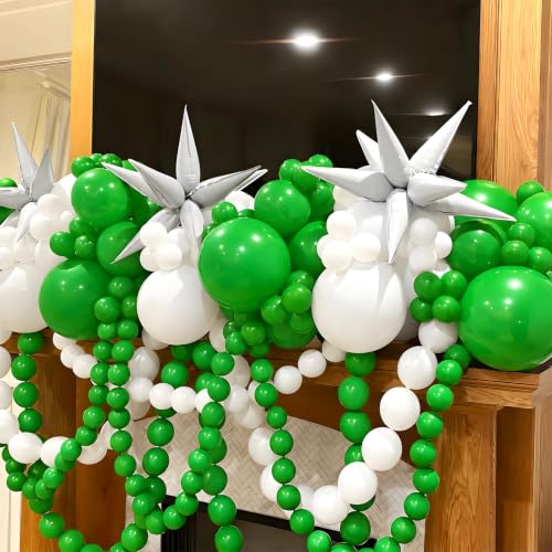Image of Green Link Balloons,120Pcs 6Inch Green Latex Linking Balloons for Birthday Baby Shower Wedding Anniversary Graduation Party Decorations