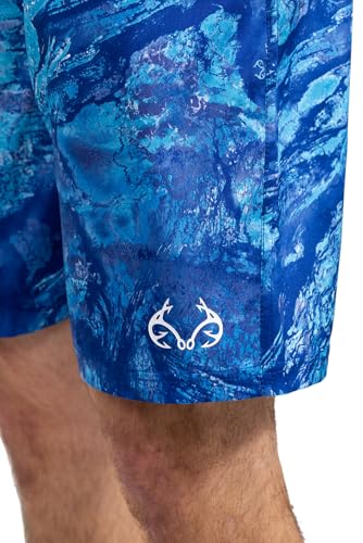 Realtree Men's Fishing Camo Quick Dry 8 Inch Inseam Drawstring Swim Trunks3