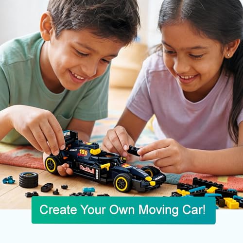 Image of Velocity X Racing Car Building Blocks Set - 225+ Pieces Toy Car Construction Kit for Kids 6+, Teens & Adults | Build 8 Unique Formula Race Cars | STEM Educational, Birthday Gift Toy