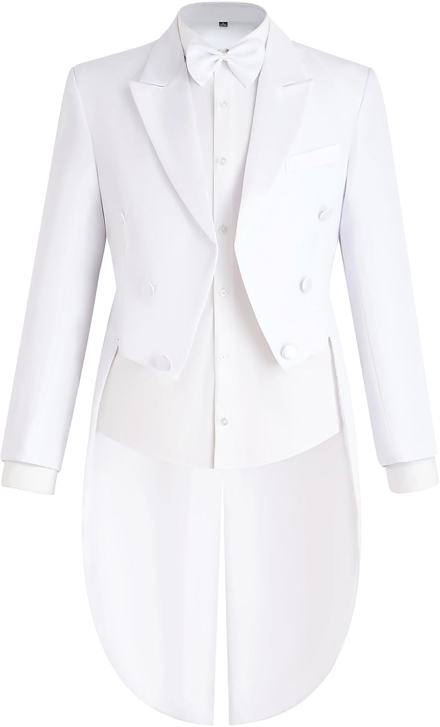 Mens Tailcoat Suit Jacket Tuxedo Double Breast Swallow Tail Coat Pants Bow Tie - Image 3